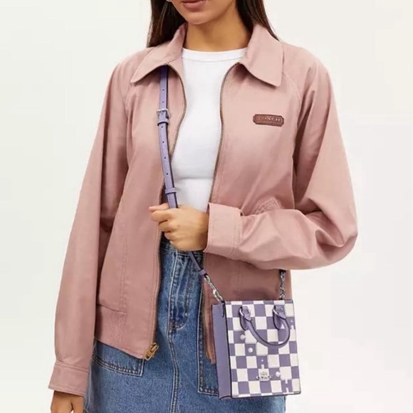 NWT COACH Mini Tote in Violet Checkered CR180 CHECKERBOARD Print Authentic - Picture 8 of 9